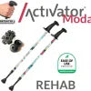 Cane with 'Activator Moda' branding and 'REHAB' text on a white background