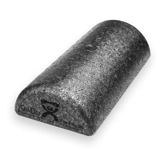 CanDo Coal Half Round Foam Roller 6x36 extra firm used for balance training and muscle recovery