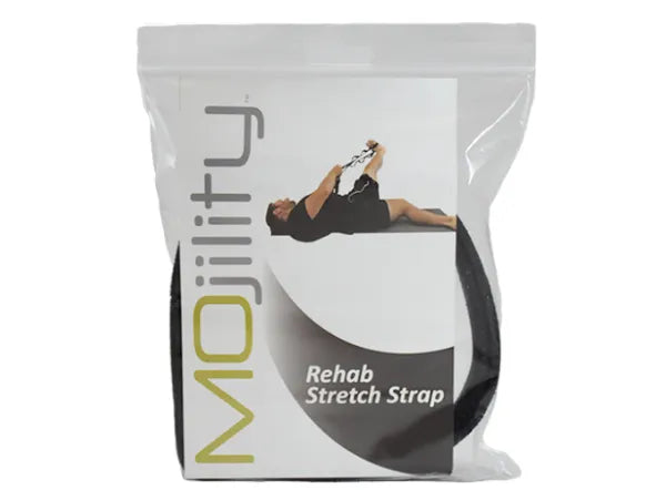 Package of MOILITY Rehab Stretch Strap on a white background