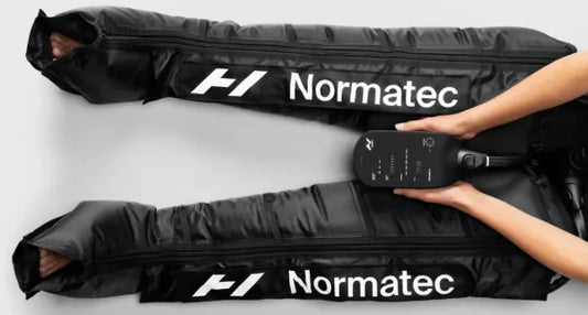 Normatec 3 Legs Recovery System compression boots for athlete leg recovery and physical therapy use