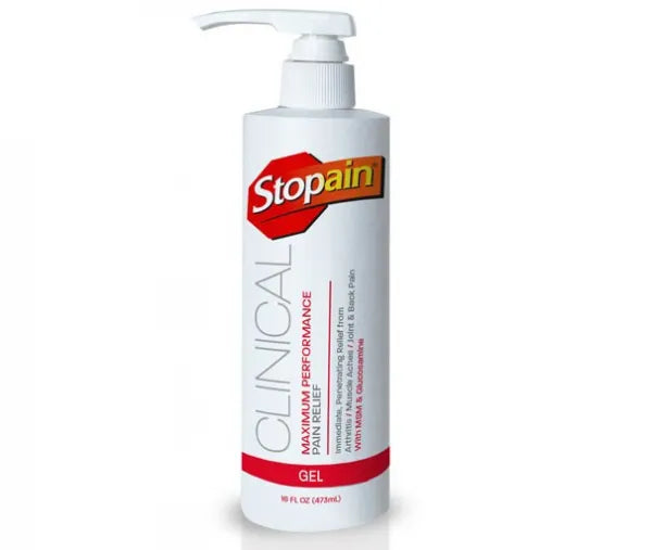 16 ounce pump - Stopain Clinical 10% menthol pain relief gel for muscle pain, arthritis, joint and back pain — professional-grade topical analgesic