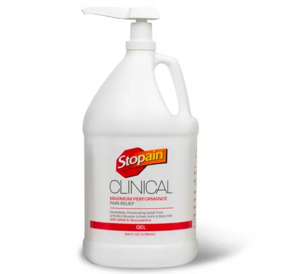 1 gallon pump - Stopain Clinical 10% menthol pain relief gel for muscle pain, arthritis, joint and back pain — professional-grade topical analgesic