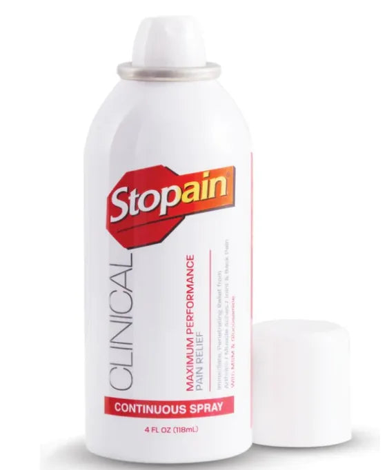 Four ounce spray - Stopain Clinical 10% menthol pain relief gel for muscle pain, arthritis, joint and back pain — professional-grade topical analgesic
