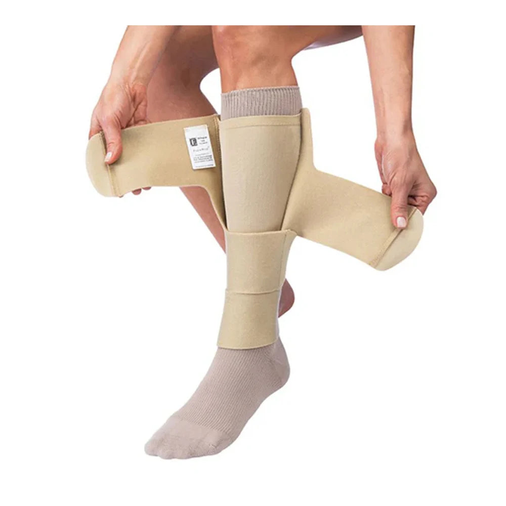 JOBST FarrowWrap short-stretch compression wrap being applied to lower leg for lymphedema management